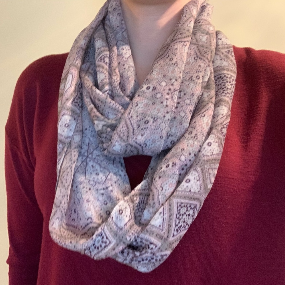 Street One Multi Colored Geometric Like Pattern Infinite Scarf